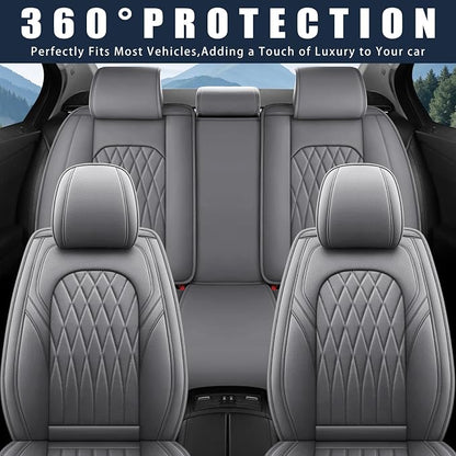 WELLDO Car Seat Covers Full Set, Faux Leather Seat Covers - Image 6