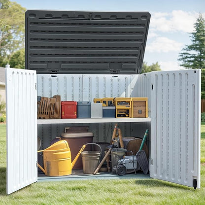 GOOBED Horizontal Shed with Padlock Latch, Outdoor Storage Shed - Image 3