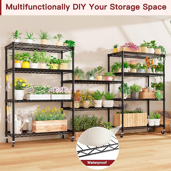 PrimeZone 3 Packs 36" W x 16" D x 79" H Wire Storage Shelves - Image 6