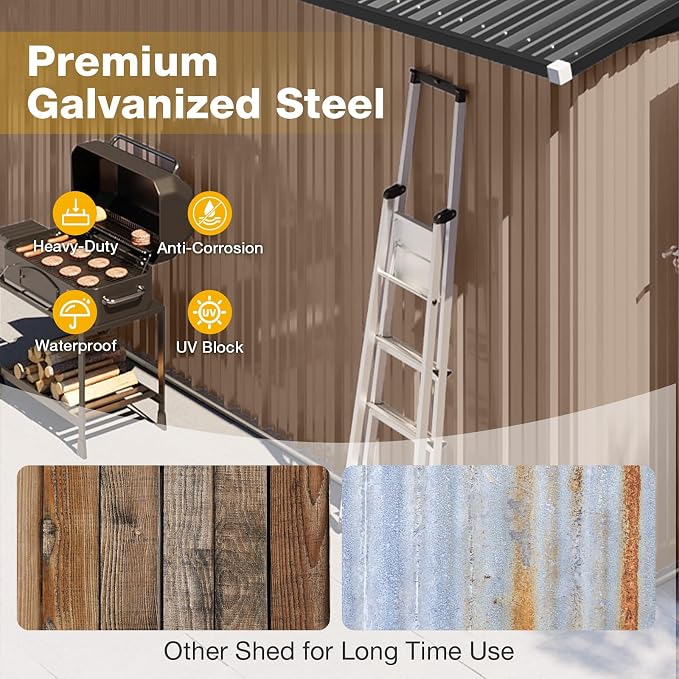 10x8 FT Outdoor Metal Storage Shed - Image 6