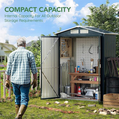 5x3X6.3FT Outdoor Steel Storage Shed - Image 2