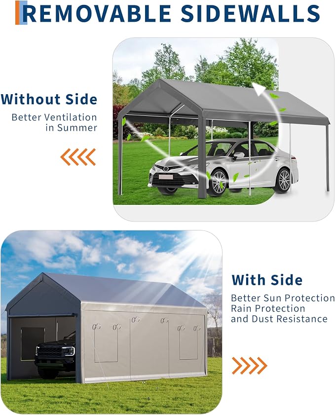 10x20 Ft. Metal Carport Garage - Image 3