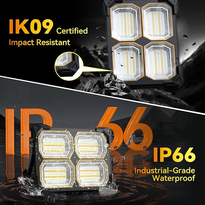500W Led Work Light Rechargeable, 42000MAh Solar Portable Light, 42000LM - Image 6