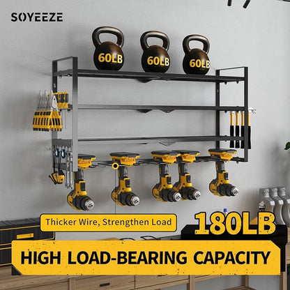 SOYEEZE Power Tool Organizer, Drill Holder Wall Mount, 4 Layers Tool Storage - Image 2