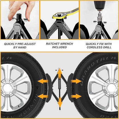 Camper Wheel Chock Stabilizer 2 Sets, Upgraded Side Grain Heavy Duty X-Shaped - Image 5