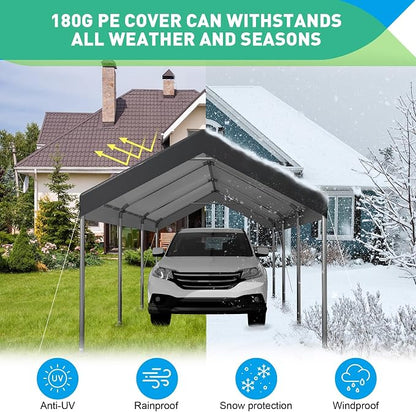 12X20 Ft Heavy Duty Carport Canopy, Portable Garage, Car Tents, Reinforced - Image 3