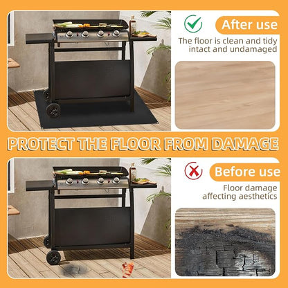 Under Grill Mat for Outdoor Grilling, 32 x 48 inches Double-Sided Fireproof - Image 4