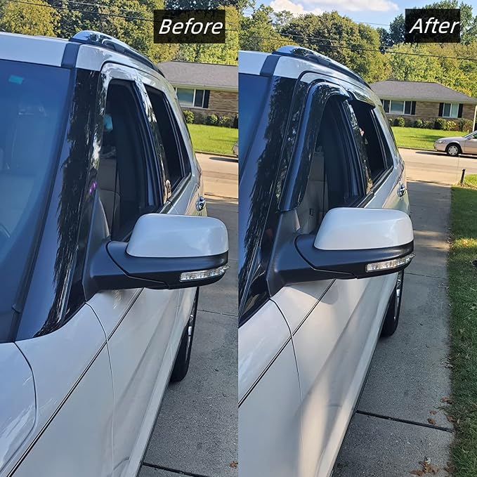 Side Window Shade Vent Deflector, Outside Mount Tape-On Shade Sun Rain Guards - Image 3