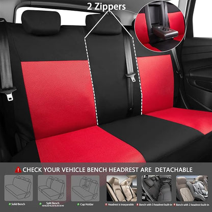CAR PASS 3D Air Mesh Car Seat Covers Full Sets w/5mm Sponge, Steering Wheel - Image 4