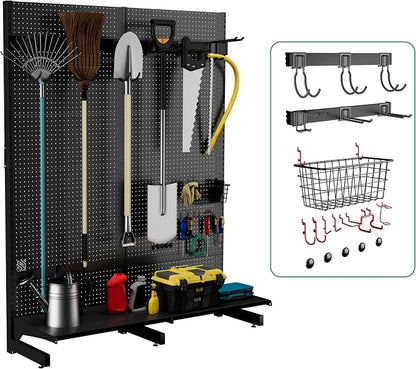 JWX Garage Pegboard Tool Organizer Free Standing, Organizer Storage Rack by JWX