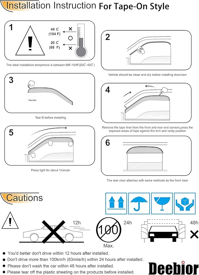 Side Window Visor Wind Vent Deflectors - Image 7