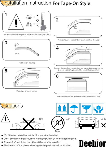 Side Window Visor Wind Vent Deflectors - Image 7