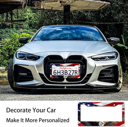 Eagle American Flag License Plate Frame, US Flag Car Tag Frame Holder Covers - Image 5