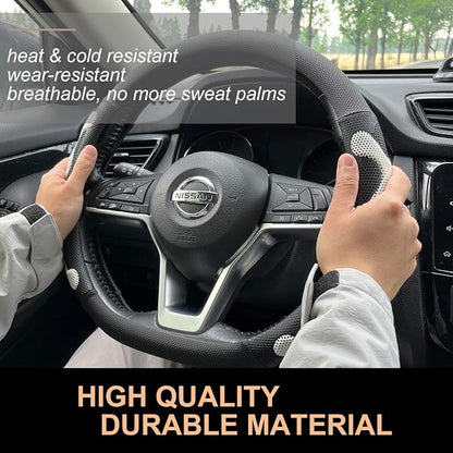 PINCTROT D Shaped Comfy Grip Steering Wheel Cover, Anti-Slip Design, Flat - Image 3
