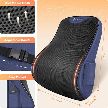 Lumbar Support Pillow for Office Chair, Heated Back Support Pillow - Image 7