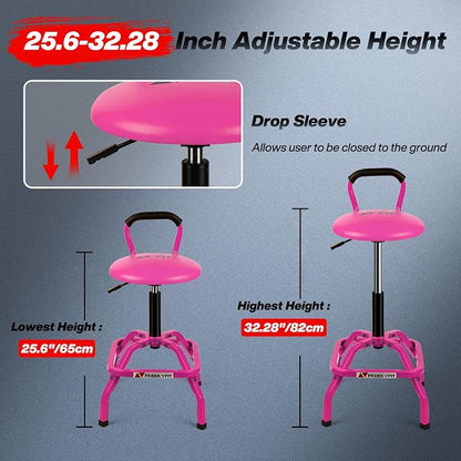 Garage Stool, Adjustable Height Swivel Work Mechanic Shop Stool - Image 2