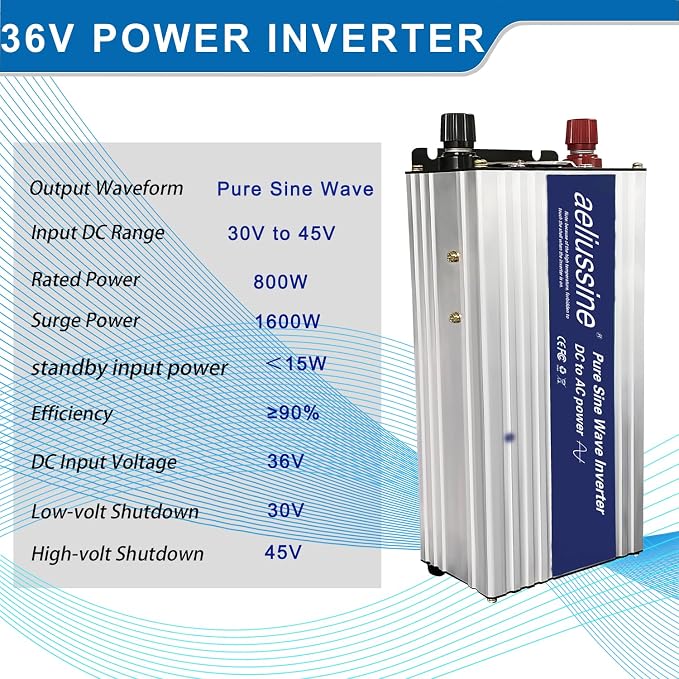 800W Pure Sine Wave Inverter-36V DC to 110V 120V AC Power Converter - Image 4