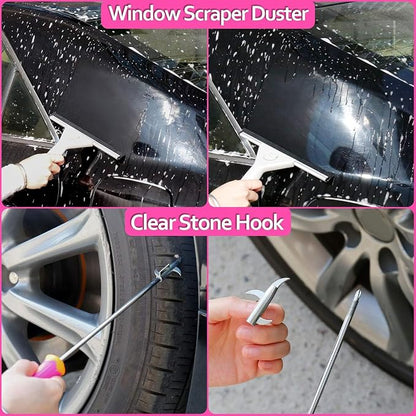 THINKWORK Pink Car Detailing Cleaning Kit, Car Wash Kit, Car Accessories - Image 7