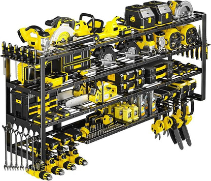 64”W Power Tool Organizer Wall Mount, Heavy Duty 8-Drill Cordless Drill Holder by POKIPO