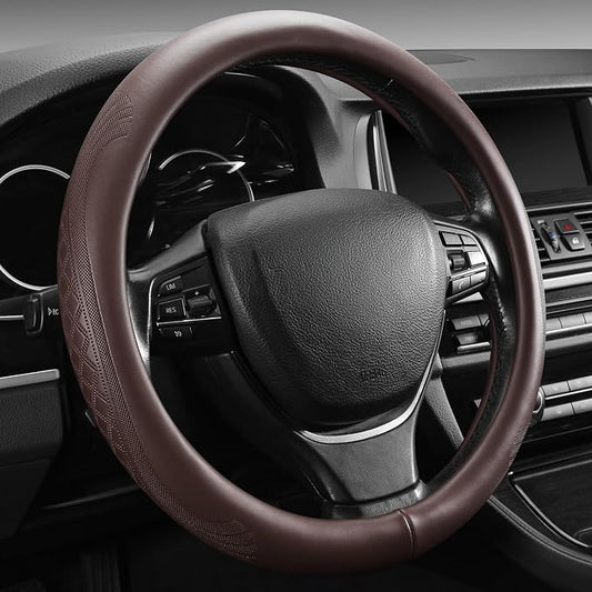 【2025 Model】 High-Grade Real Cowhide Steering Wheel Cover by PJBTVZ