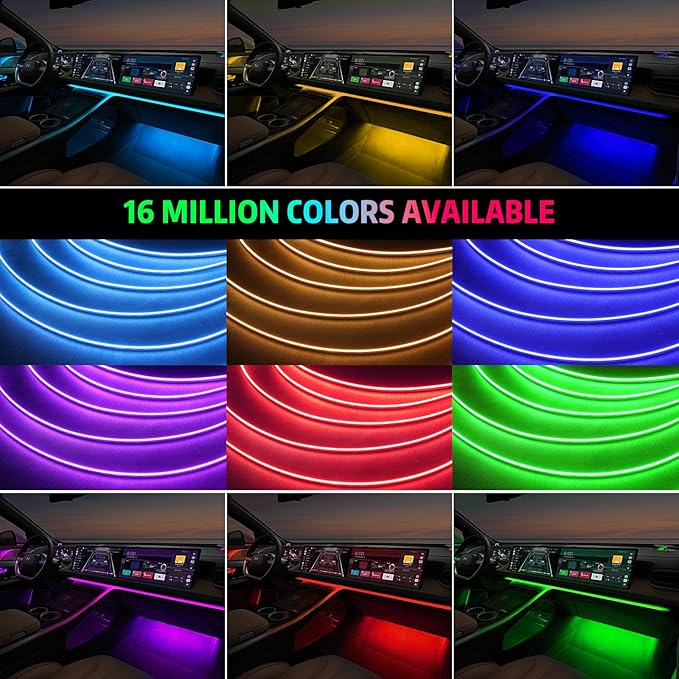 Acrylic Interior Car LED Strip Light, AMKI Car Neon Light - Image 3