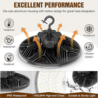 3 Pack 480V LED High Bay Light UL DLC Listed UFO Light 240W 200W 150W Adjustable - Image 4