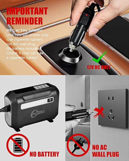 R8 Tire Inflator Portable Air Compressor, DC 12V Portable Air Compressor - Image 7