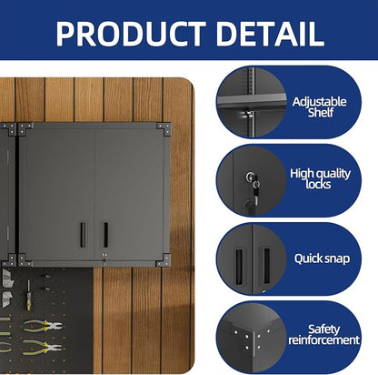 Metal Tool Cabinet, Garage Storage Cabinet System, Wall Cabinet & Locking - Image 6