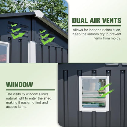 6x4 FT Outdoor Storage Shed, Metal Shed - Image 11