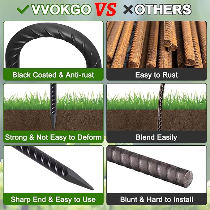 VVOKGO Trampoline Stakes 12 Inches Anchors High Wind Heavy Duty, Camping Tent - Image 3