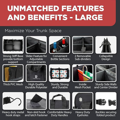 TRUNKCRATEPRO Trunk Organizer For Car, Truck | Premium Adjustable Multi - Image 4