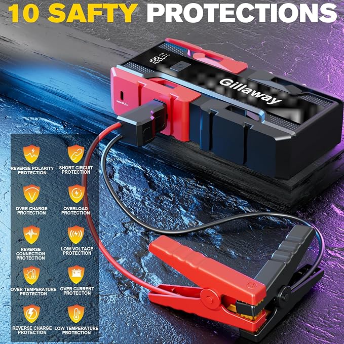001B 4000A Car Jump Starter, Jump Starter Battery Pack - Image 3