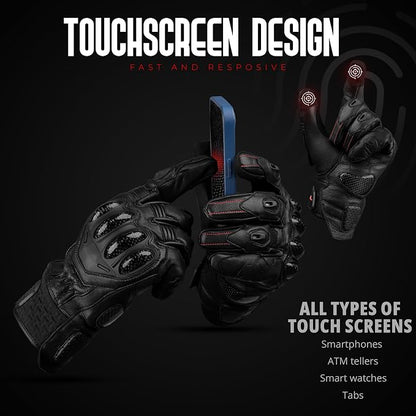 J.A.G. Leather Motorcycle Gloves - Image 7