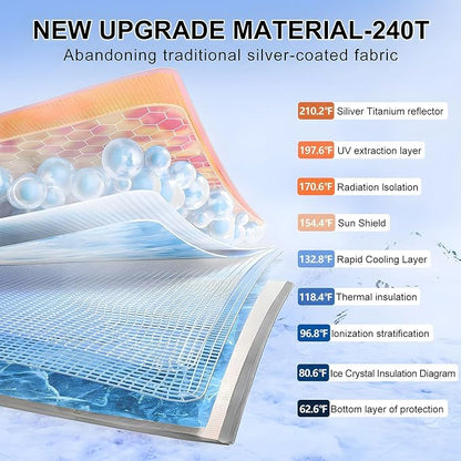T TGBROS Windshield Sun Shade for Honda CRV 2023 2024 2025 4‑Layer Front Window - Image 3