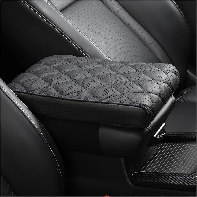Car Center Console Cover pad Genuine Cowhide Leather, Vehicle Arm Rest Cushion by -----------------