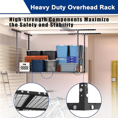 GIOTORENT 3x4FT Heavy Duty Overhead Garage Storage Rack - Image 2