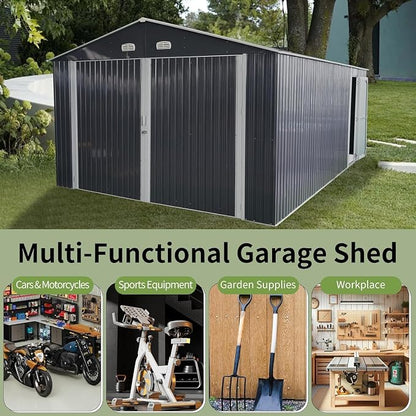 LANTRO JS Sheds & Outdoor Storage, 13x20ft Large Outdoor Metal Garage Shed - Image 6