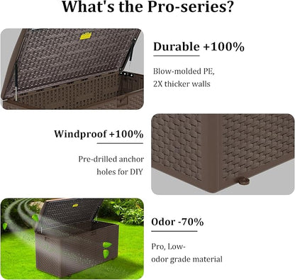 73 Gallon Pro Waterproof Outdoor Storage Pro Resin Deck Box Bin - Image 6