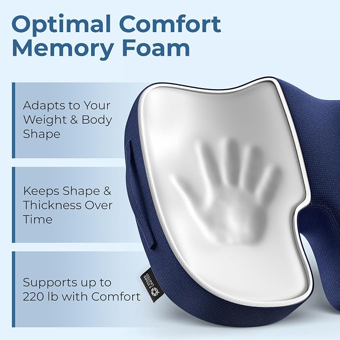 5 STARS UNITED Seat Cushion for Tailbone Pain Relief – Memory Foam Lifting - Image 4