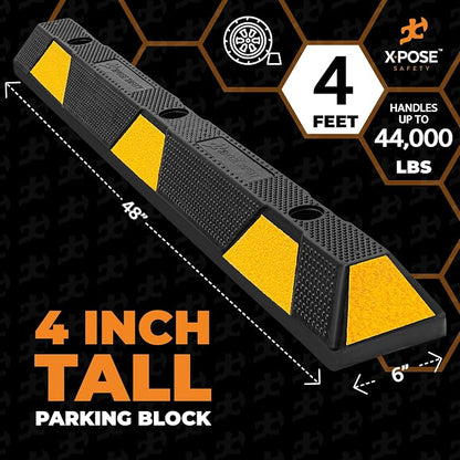 Xpose Safety 48" Heavy Duty Rubber Parking Stopper – 1 Pack Wheel Blocks - Image 3