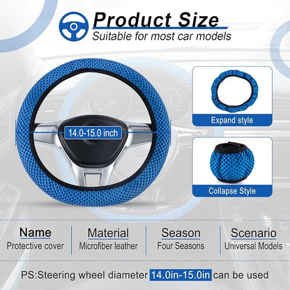 alpmosn Elastic Stretch Steering Wheel Cover, Universal Interior Accessories - Image 2