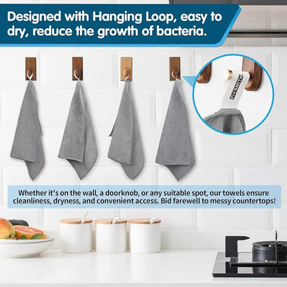 FIXSMITH Grey Microfiber Cleaning Cloth -Pack of 8, Highly Absorbent Cleaning - Image 4