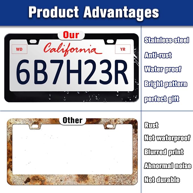 Red Moon Butterfly License Plate Frame Night Forest License Plate Holders Funny - Image 4