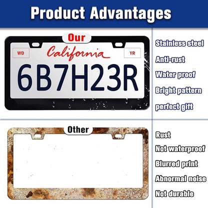 Marble Flowers License Plate Frame Colorful Floral Pattern License Plate - Image 4