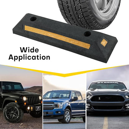 4 Pack Rubber Parking Guide Blocks | Heavy Duty Black Parking Blocks Parking - Image 6