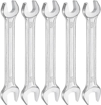 HARFINGTON 5pcs Double Open End Wrench 8mm x 10mm Metric 15 Degree Offset Angle by HARFINGTON