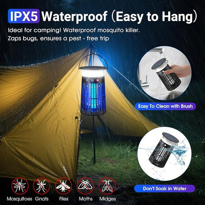 Solar Bug Zapper Outdoor, Portable Electric Mosquito Killer - Image 4