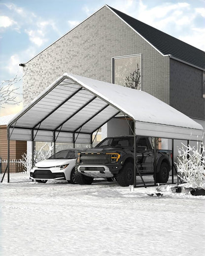 20'x20'x13' Metal Carport for 2 Cars, Heavy Duty Car Ports for Heavy Snow - Image 8