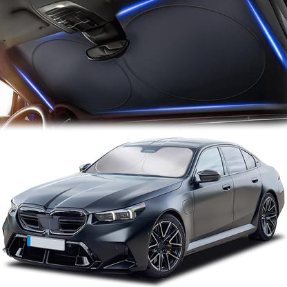 Windshield Sun Shade for Car, SUV & Truck – Patented Design Blocks 99% UV Rays by Autovir