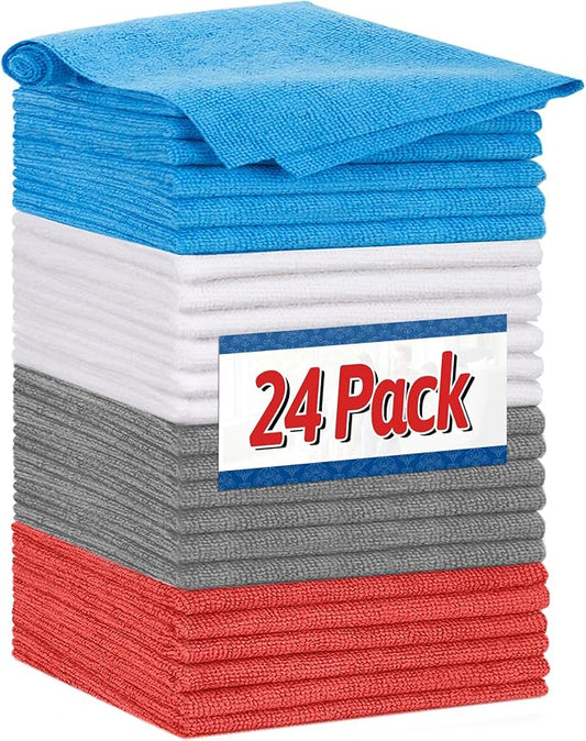 FIXSMITH Shop Towels, Microfiber Cleaning Cloth Bulk, 24 Pack Microfiber Towels by FIXSMITH